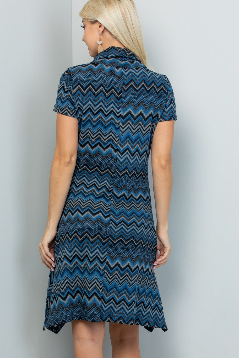 Chevron Print Sweater Dress