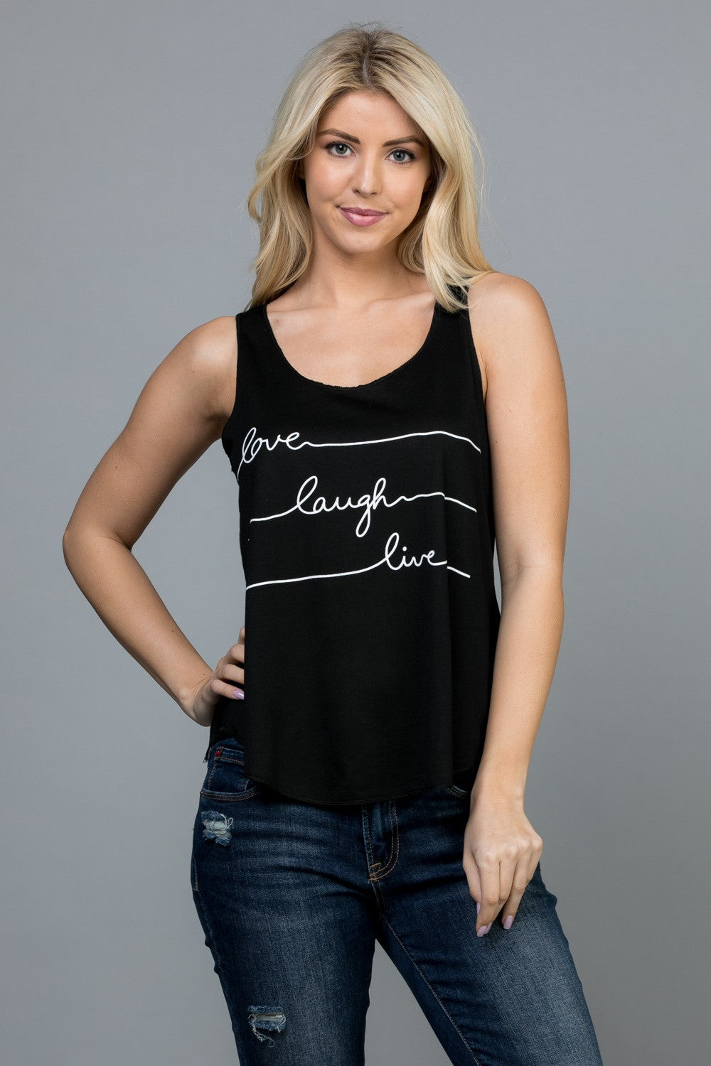 "Love, Laugh, Live" Graphic Tanktop