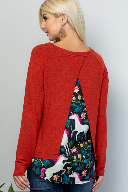 Unicorn Print Sweater Top