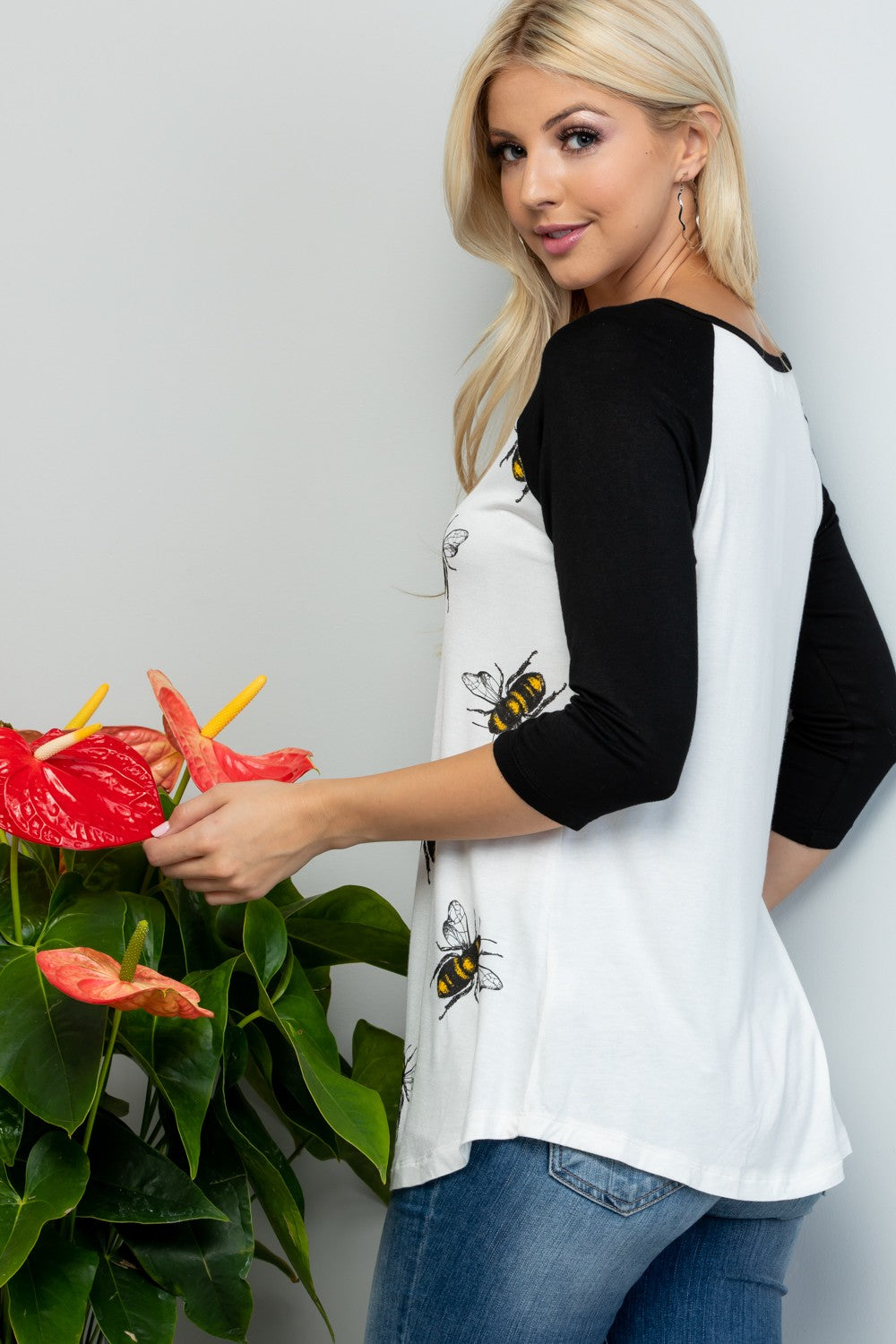 Bee Print Raglan Shirt