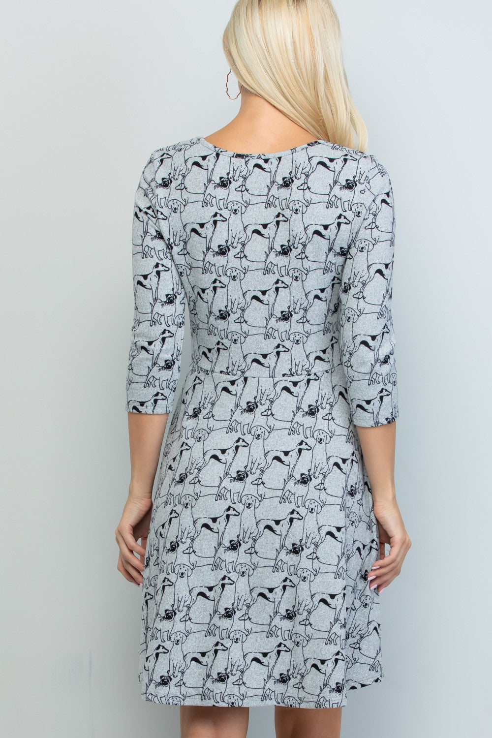 Dog Print Winter Tunic Dress