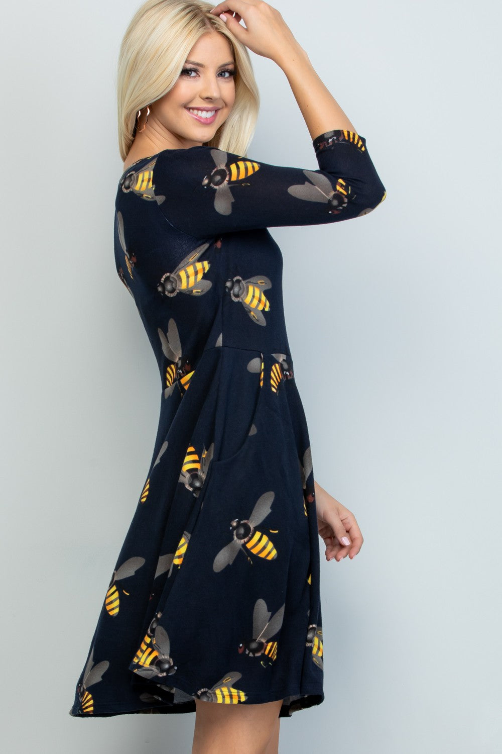 Bee Print Sweater Dress