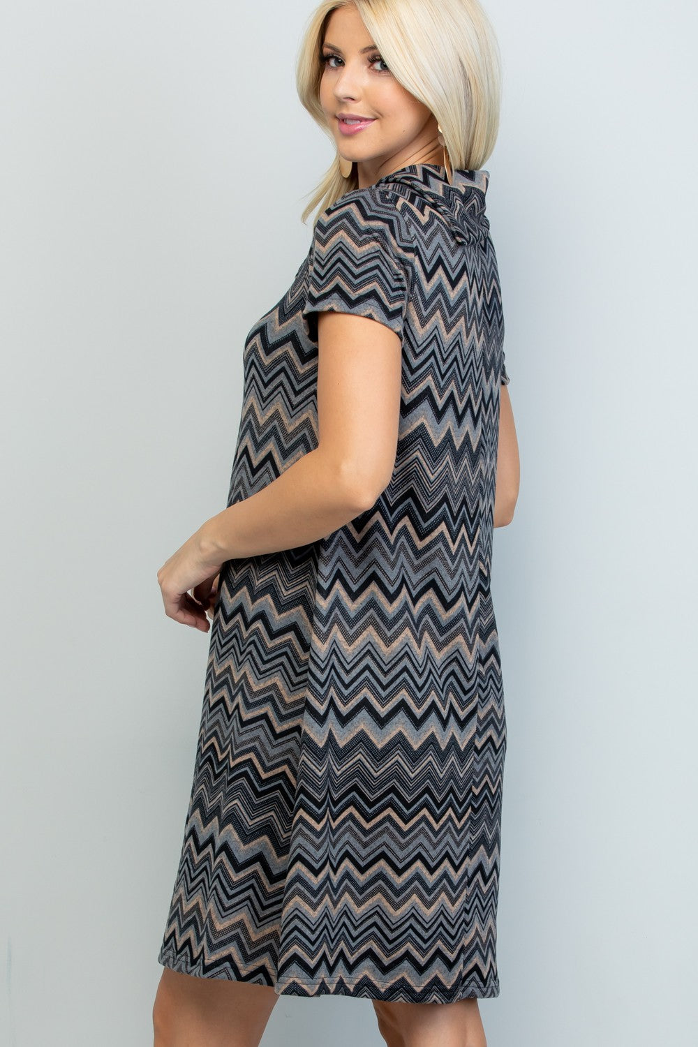 Stripe Print Winter Tunic Dress