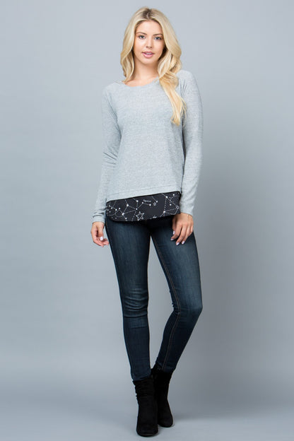 Celestial Print Sweater Top