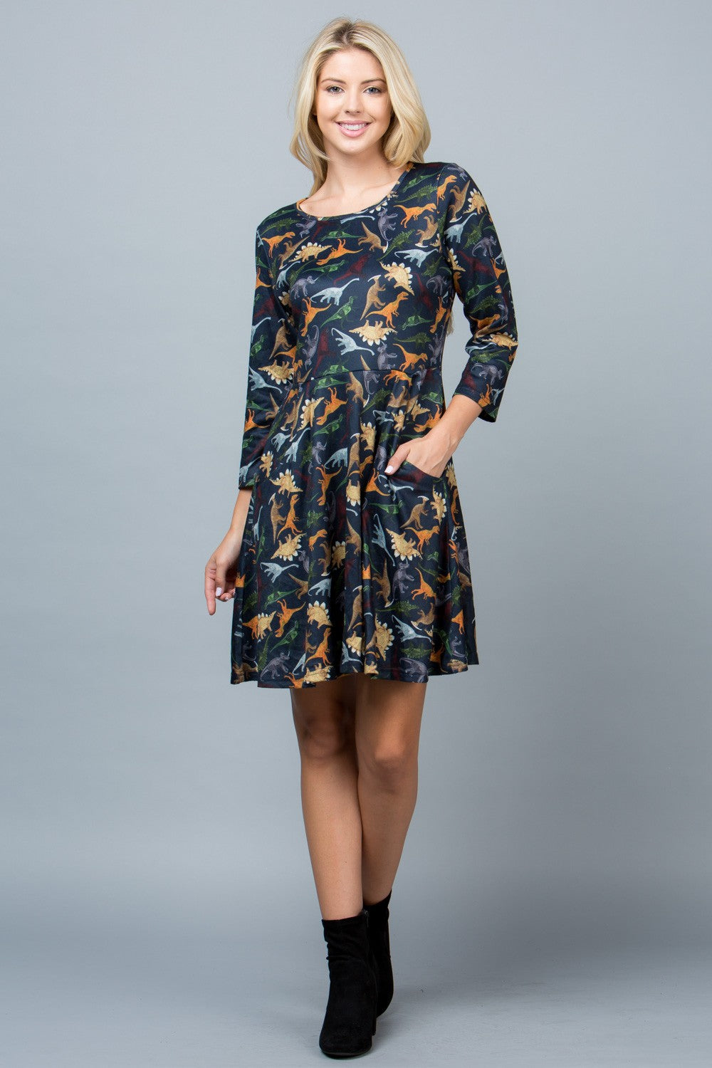 Dino Print Tunic Dress