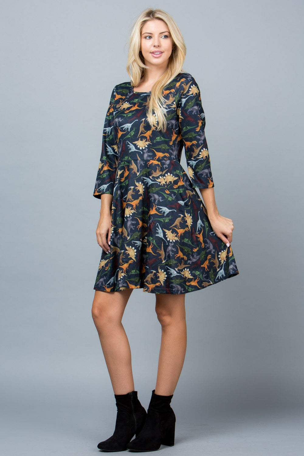 Dino Print Tunic Dress