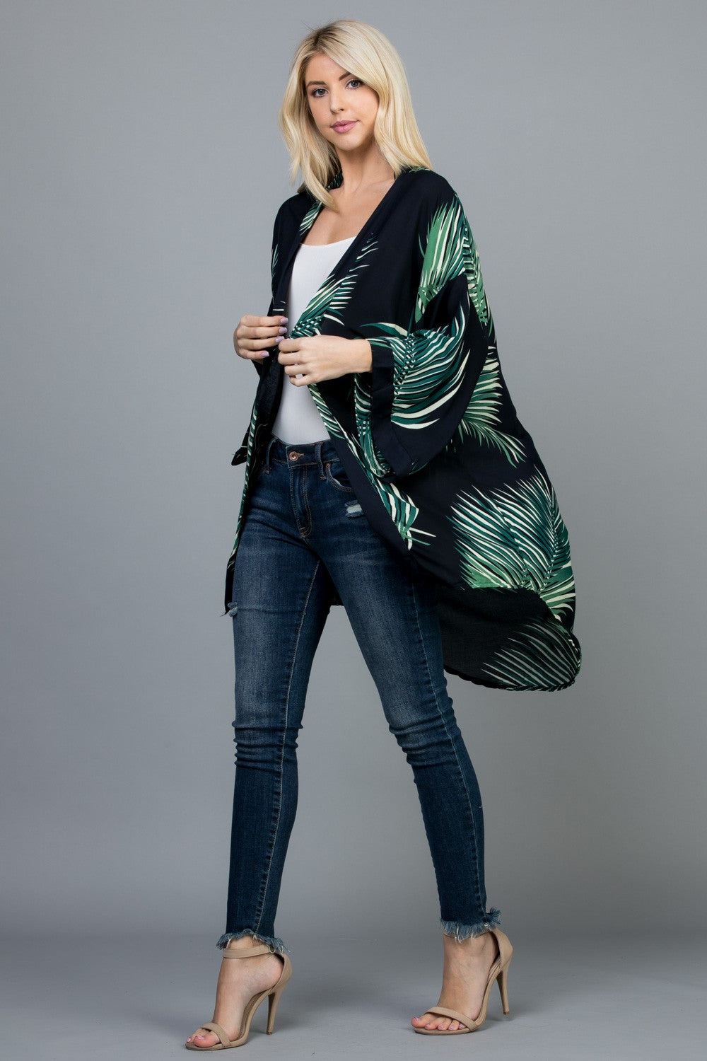 All Over Palm Leaf  kimono