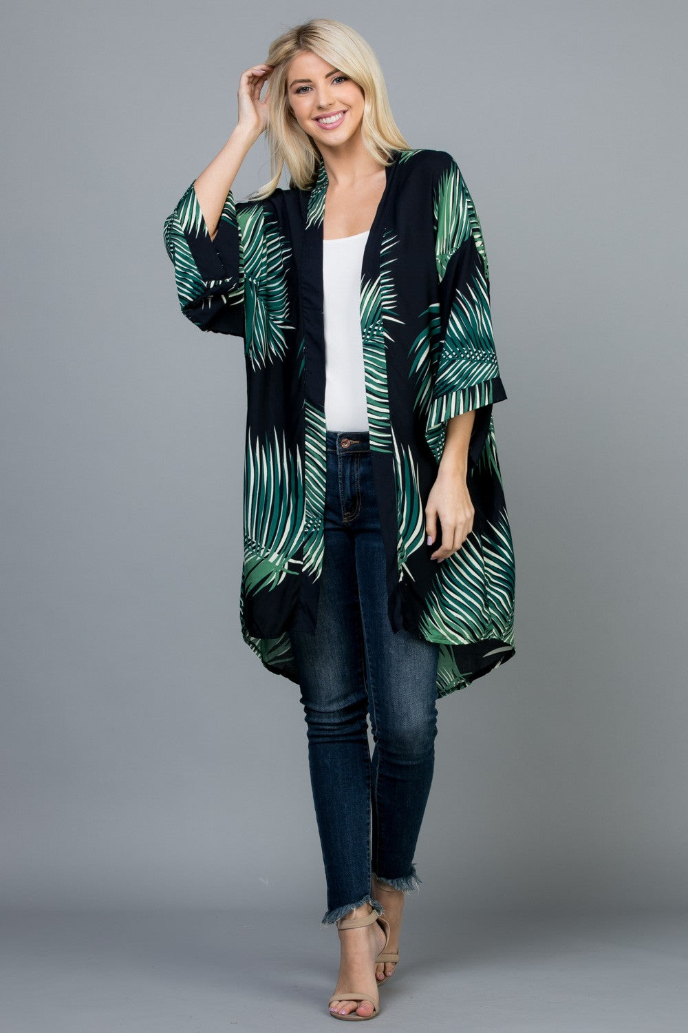 All Over Palm Leaf  kimono