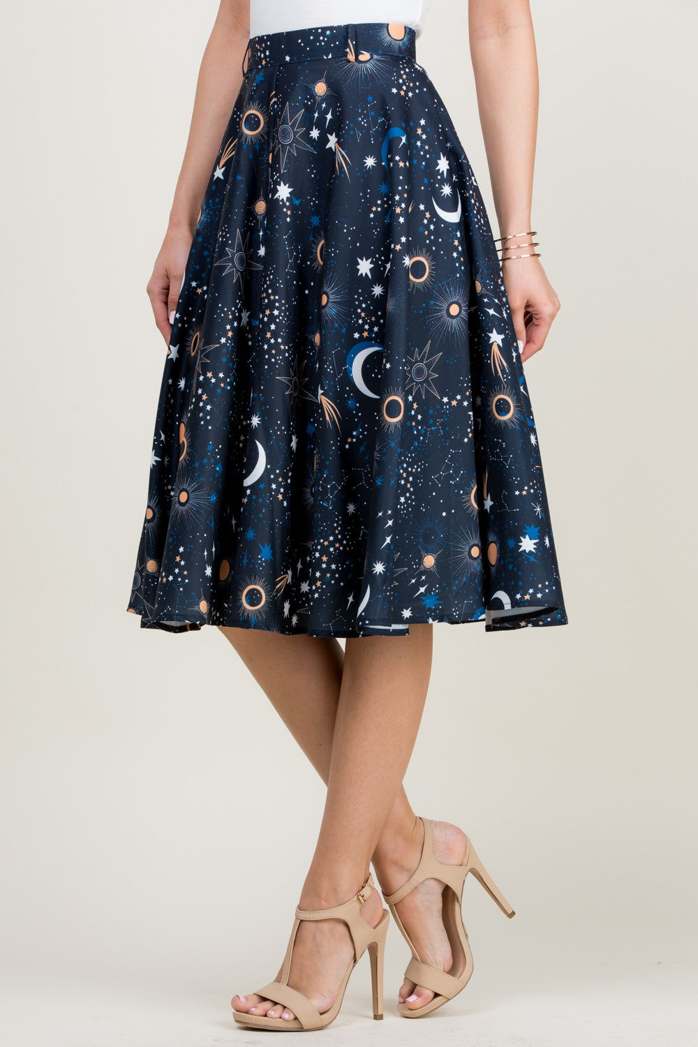 Galaxy Print Swing Skirt
