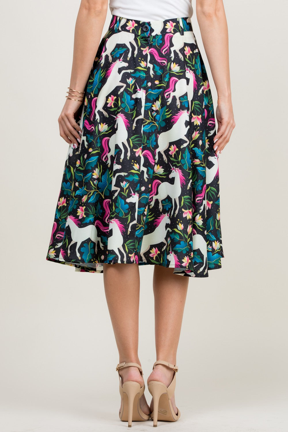 Unicorn Print Swing Skirt