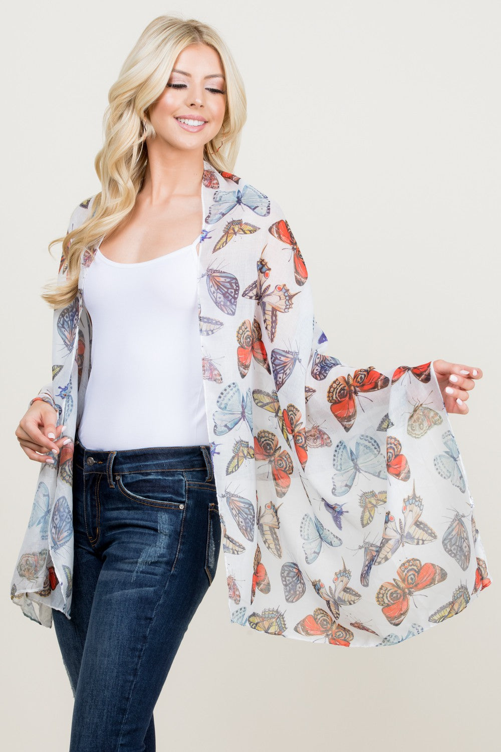 BUTTERFLY PRINT SCARF