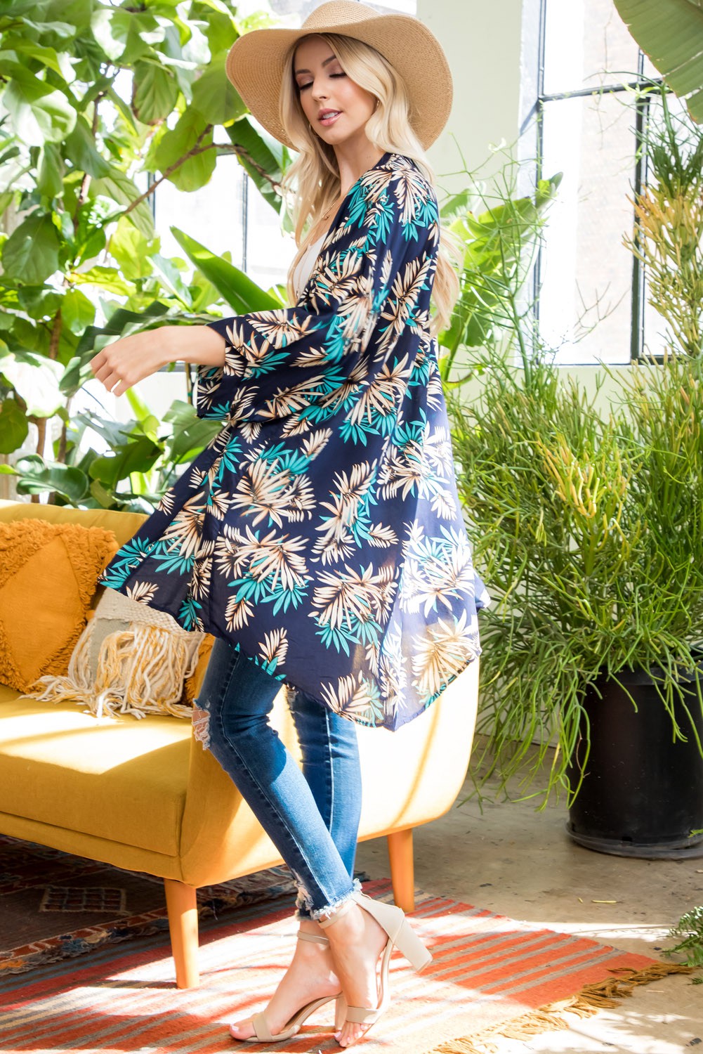 Leaf Print Kimono