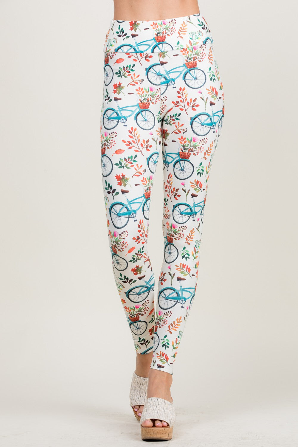 Floral Bicycle Print Legging