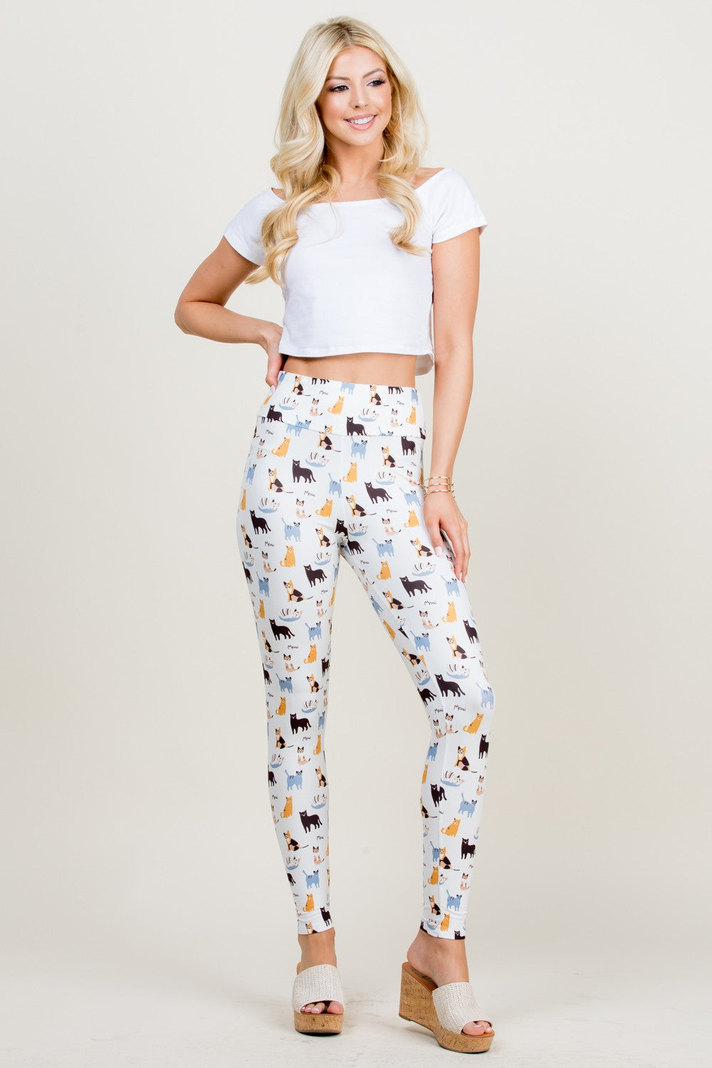 Colorful Cat Print Legging