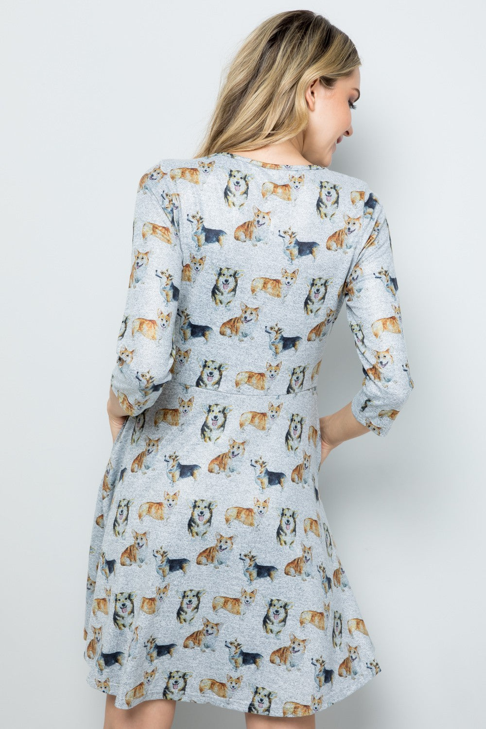 Corgi Print Winter Tunic Dress