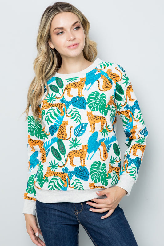 Cheetah & Leaf  Sweatshirt