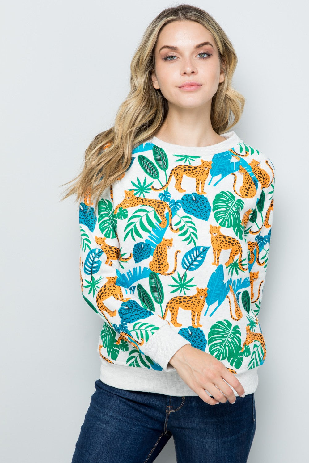 Cheetah & Leaf Sweatshirt