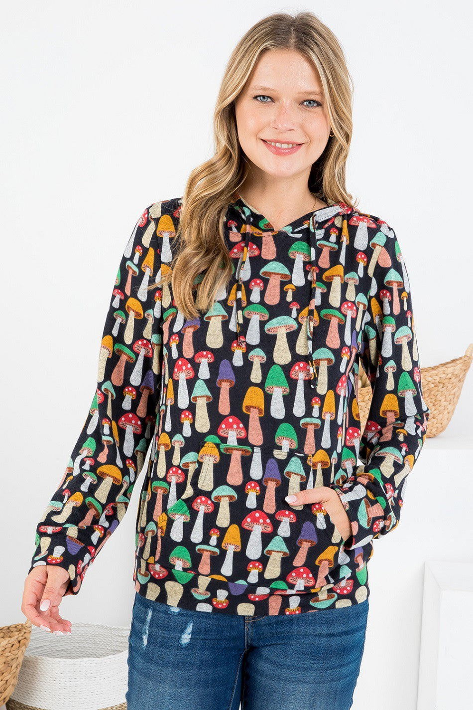 Retro Mushroom Pullover Hoodie