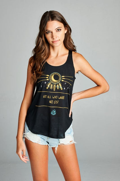 "Not all who wonder are lost" Graphic Tanktop