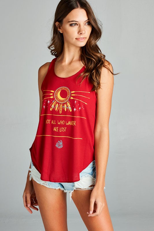 "Not all who wonder are lost" Graphic Tanktop
