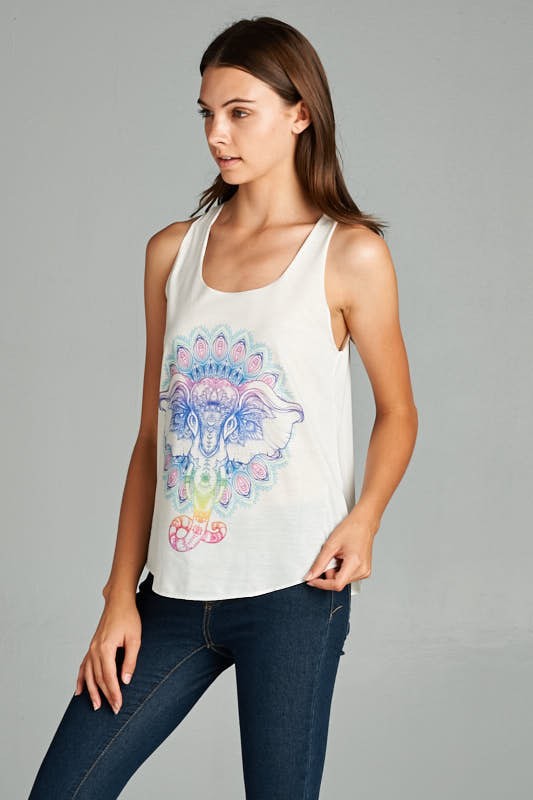 Colorful Elephant Graphic Tanktop