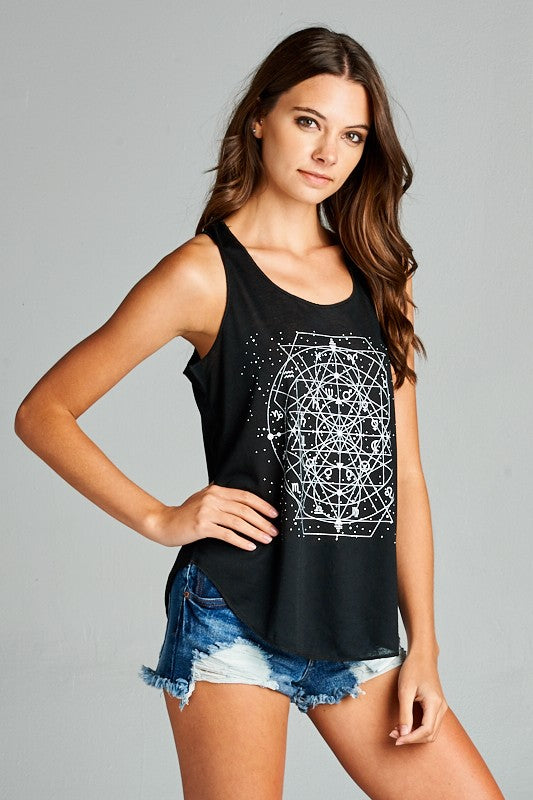 Celestial Zodiac Graphic Tanktop