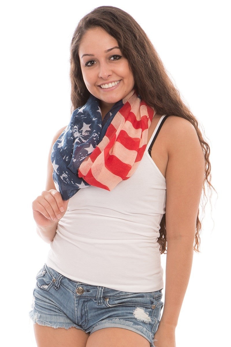 American Flag Print Scarf