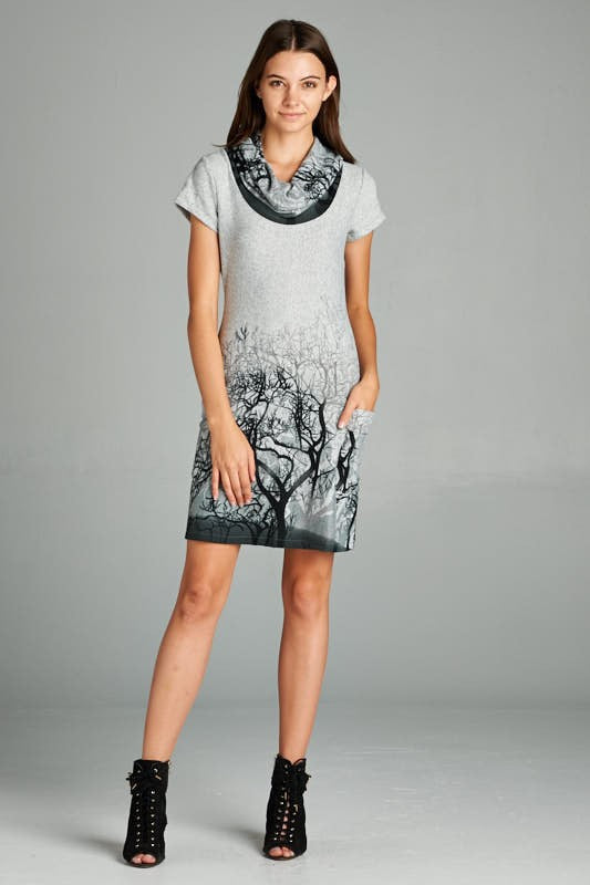 Tree Branches Sweater Tunic Dress