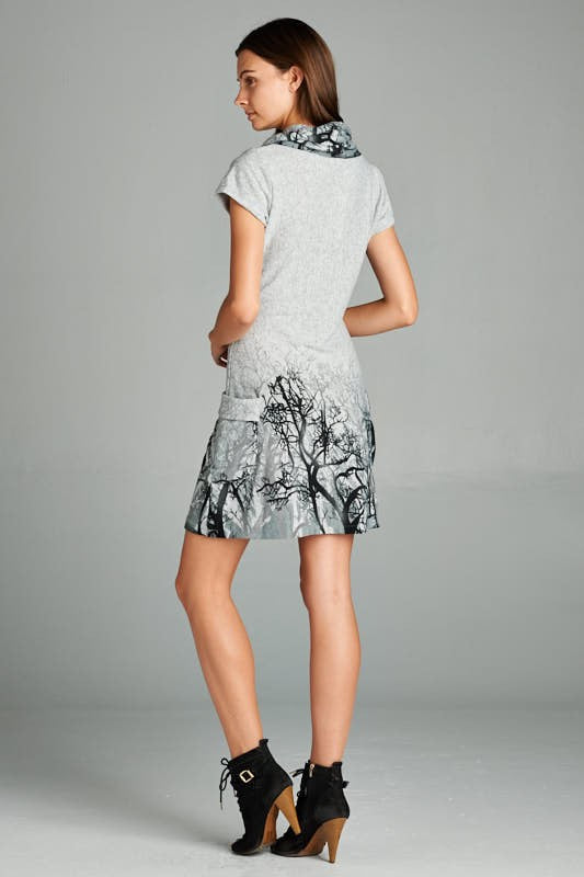 Tree Branches Sweater Tunic Dress