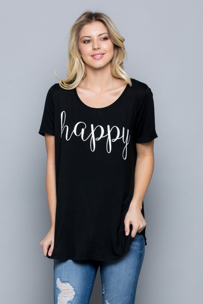 Happy Print Short-Sleeve T-Shirt