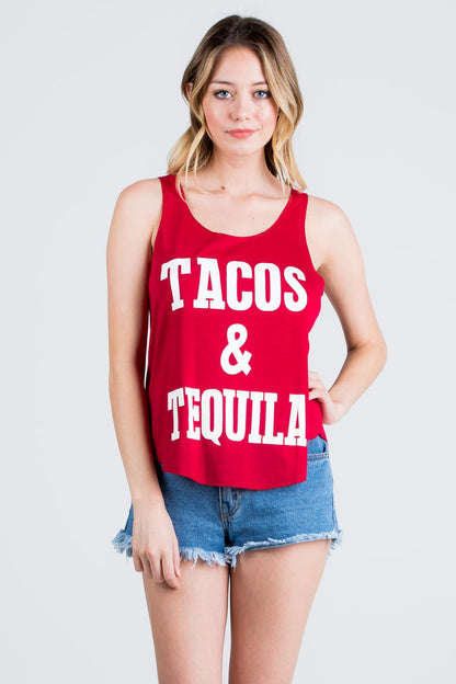 "Tacos & Tequila" Graphic Tanktop