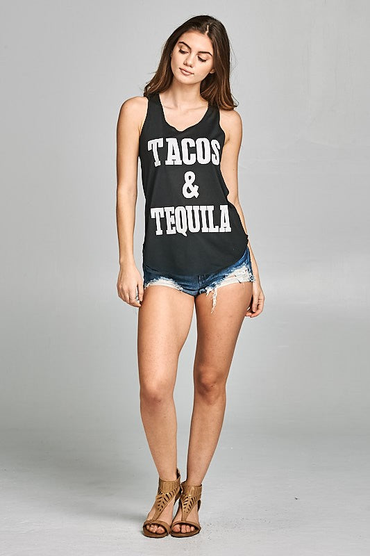 "Tacos & Tequila" Graphic Tanktop