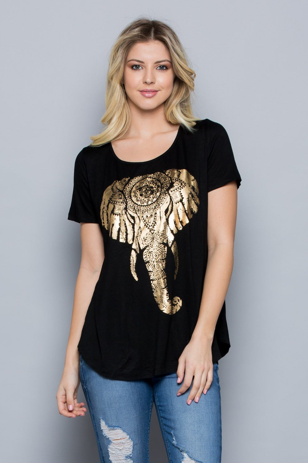 Elephant Head Short Sleeve T-Shirt