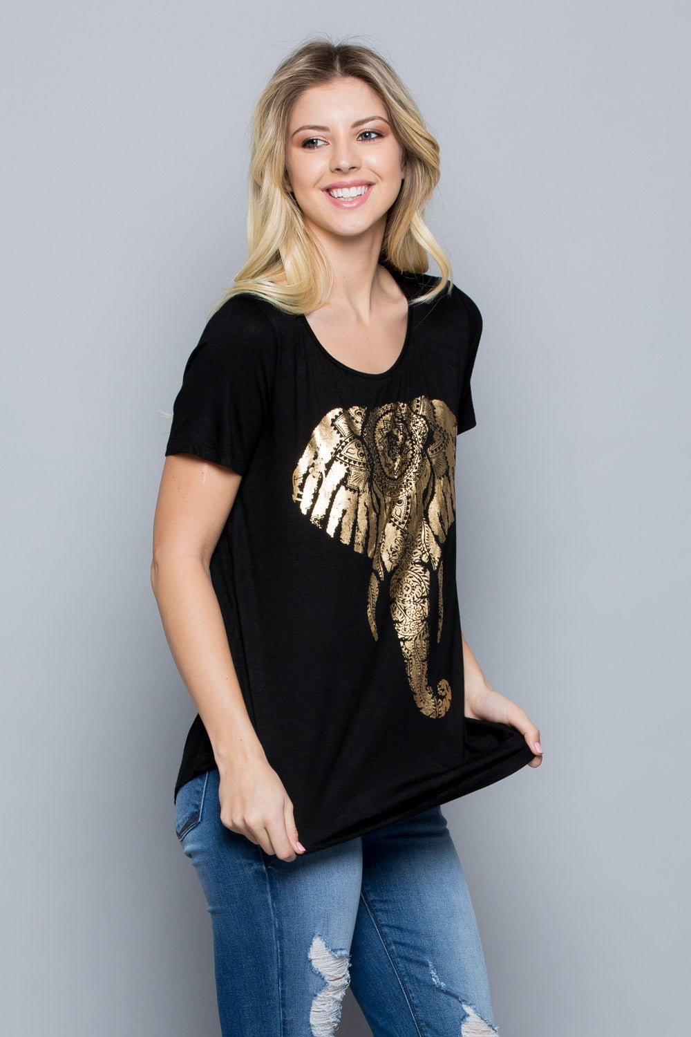 Elephant Head Short Sleeve T-Shirt