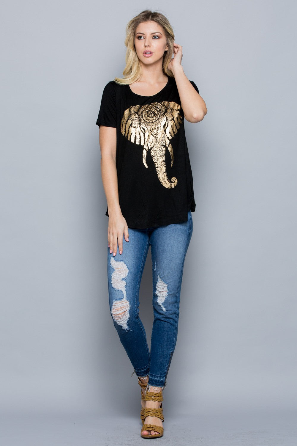 Elephant Head Short Sleeve T-Shirt