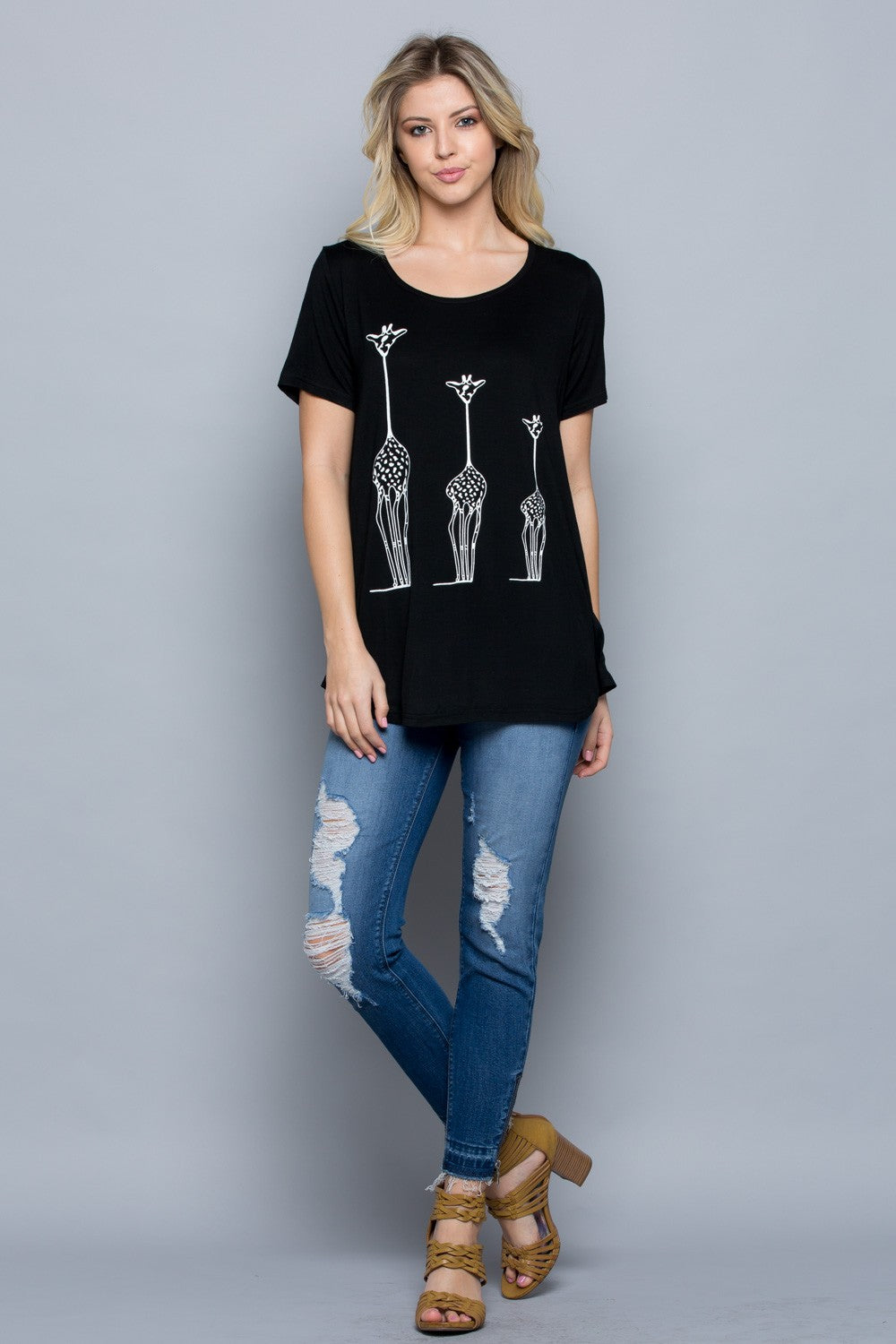 Three Giraffes Short Sleeve T-Shirt