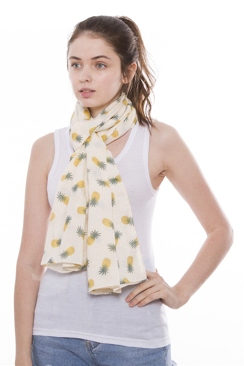 Tropical Pineapple Print Scarf