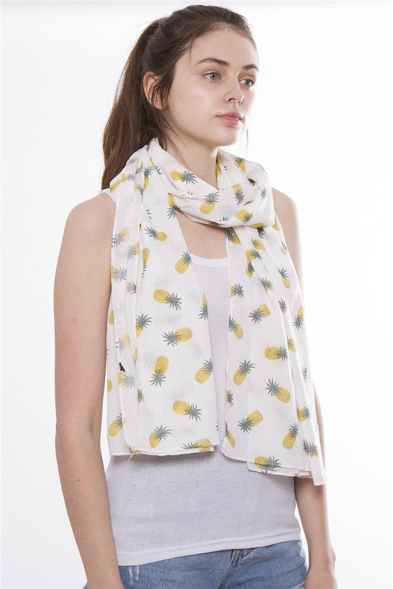 Tropical Pineapple Print Scarf
