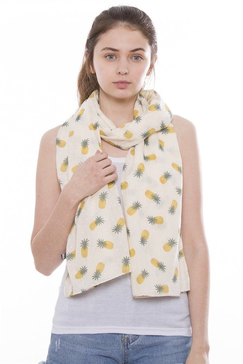 Tropical Pineapple Print Scarf