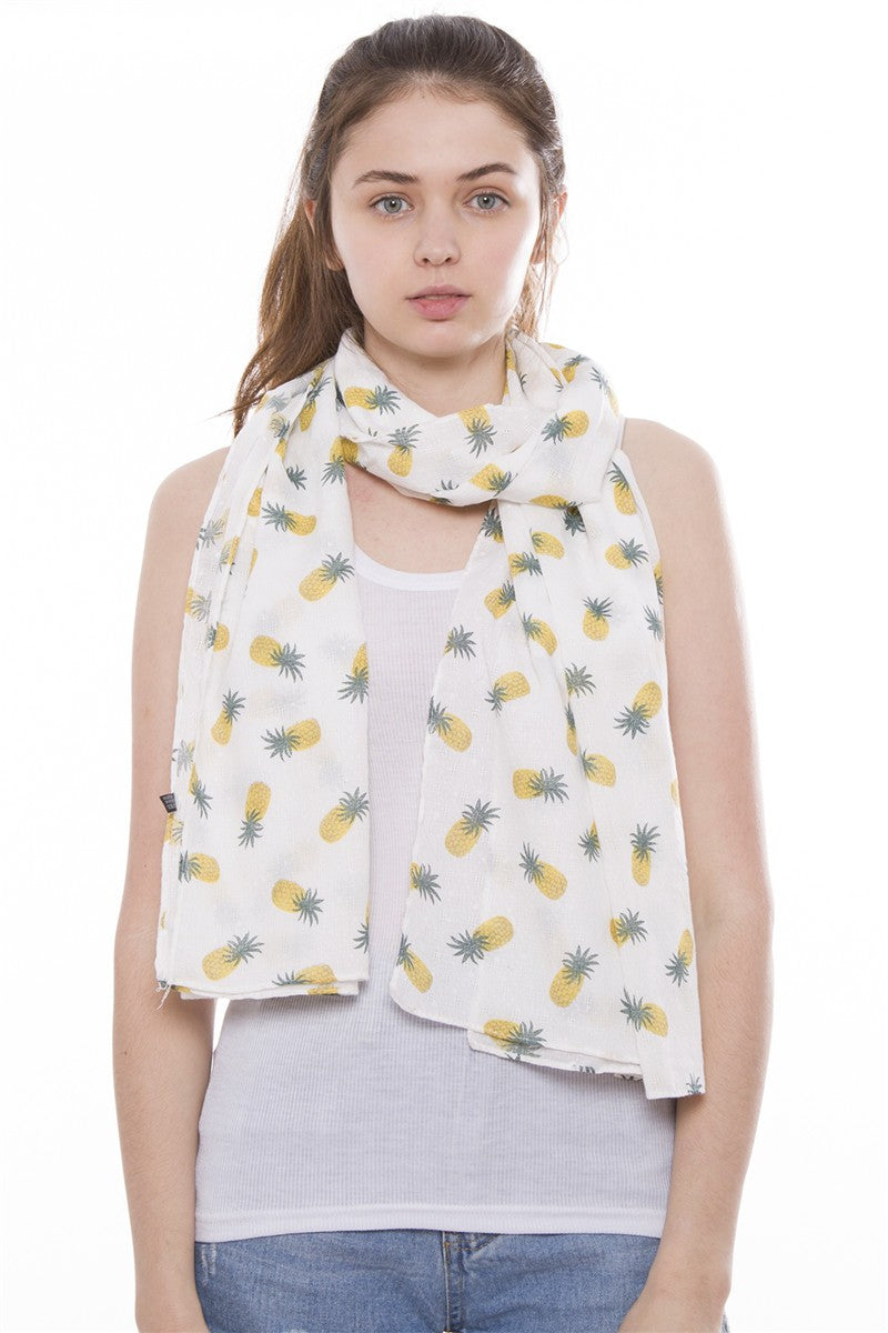 Tropical Pineapple Print Scarf