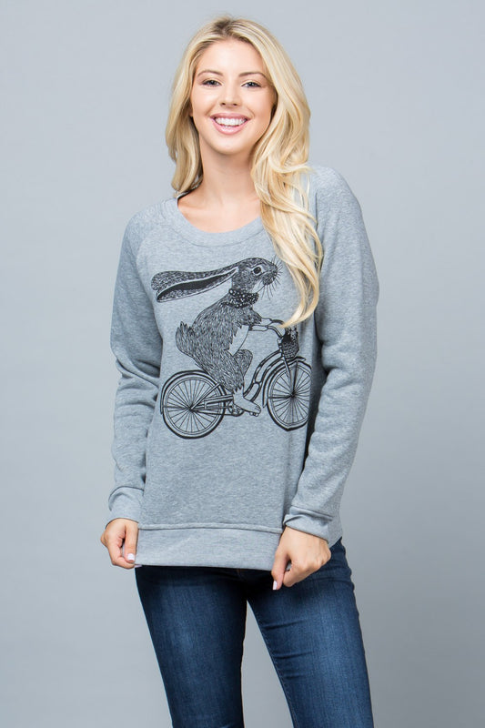 Rabbit On Bicycle  Sweatshirt