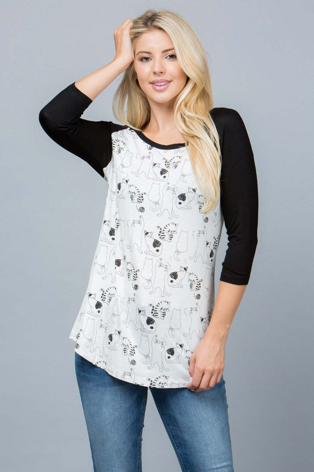 Dancing Cat Raglan Shirt