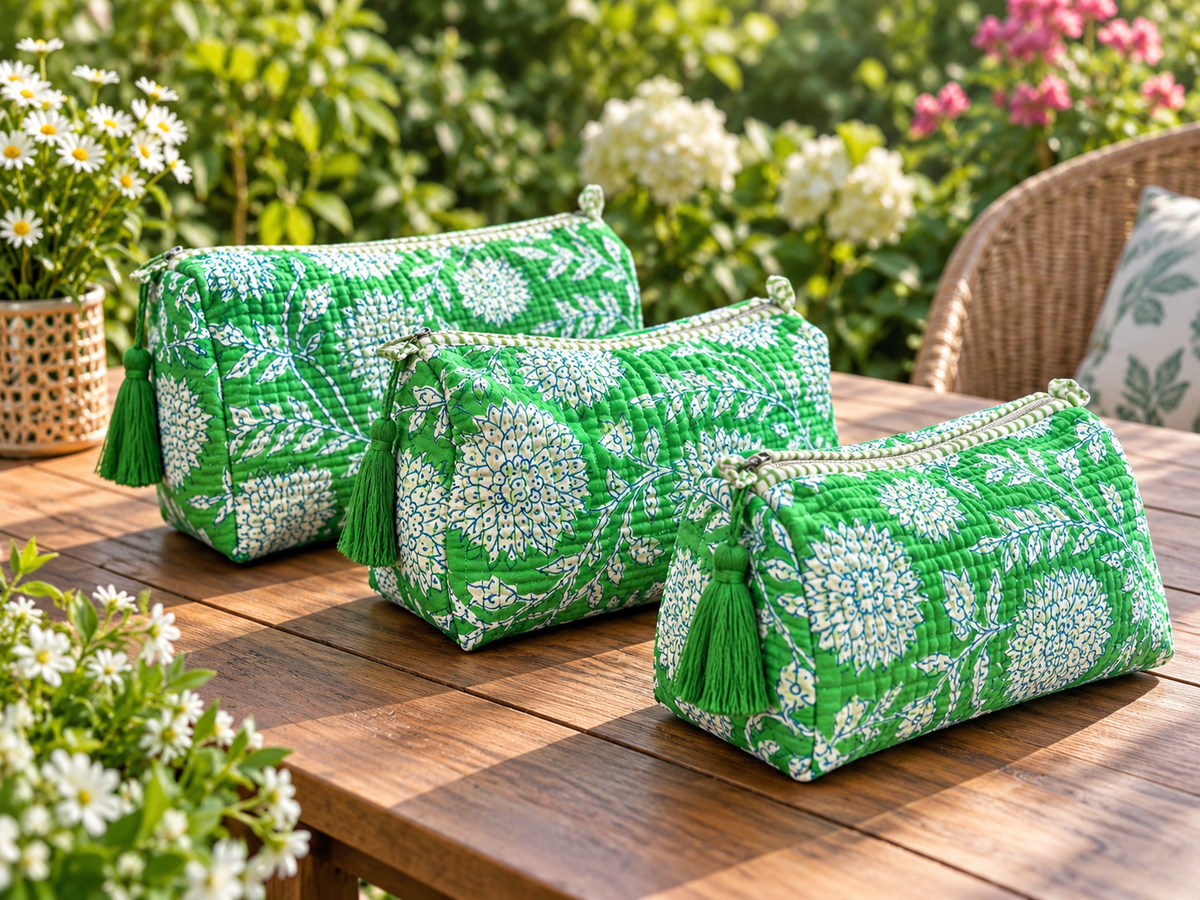 Quilted Makeup/Toiletry Bag