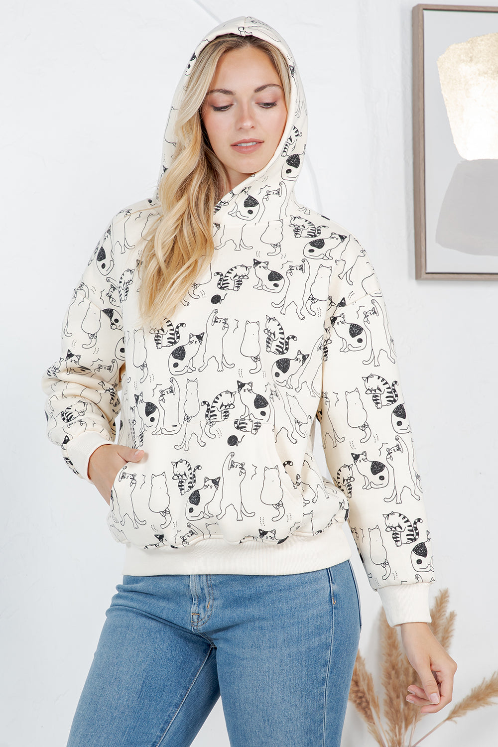Dancing Cats Pullover Fleece Hoodie