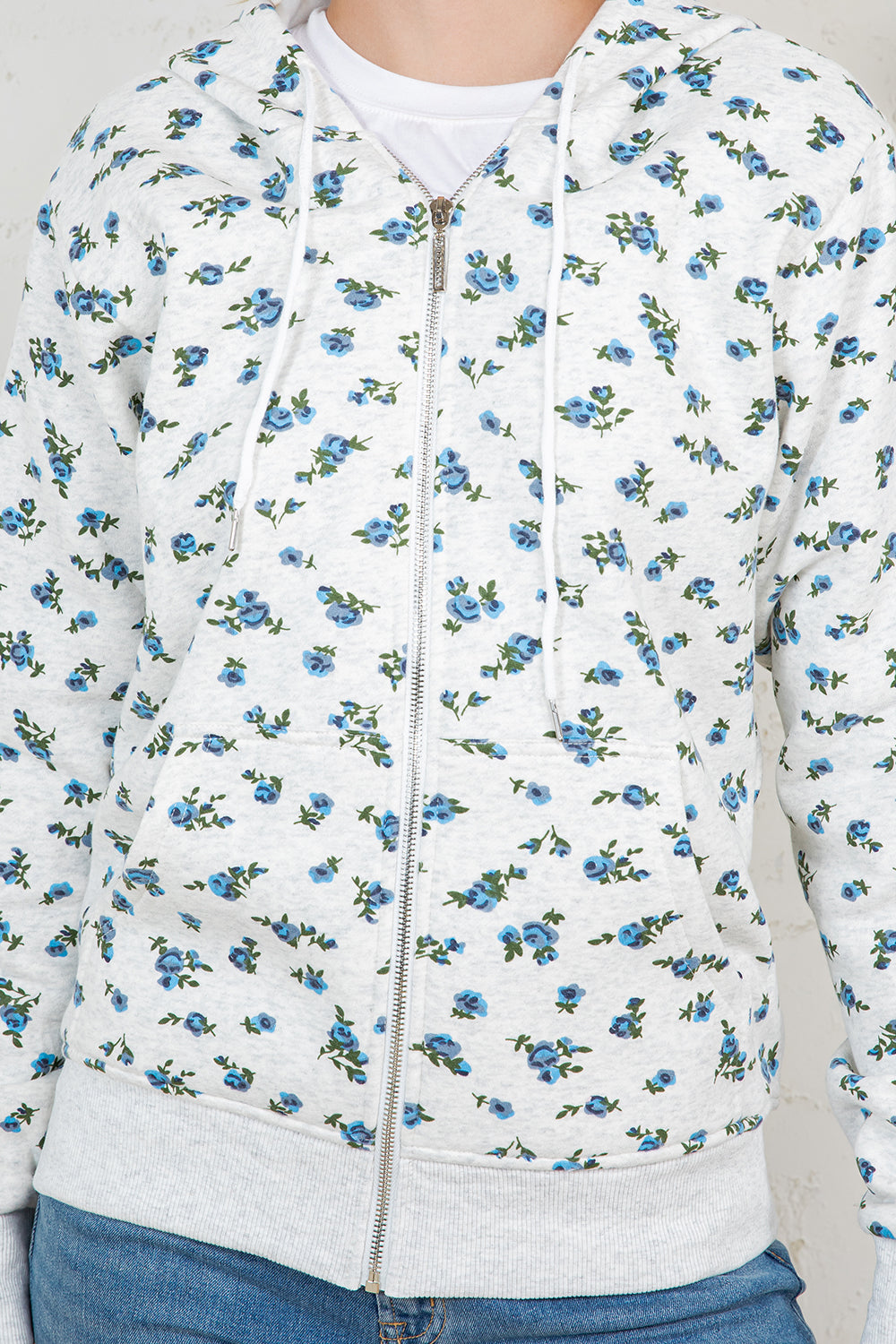 Floral Zipper Hoodie