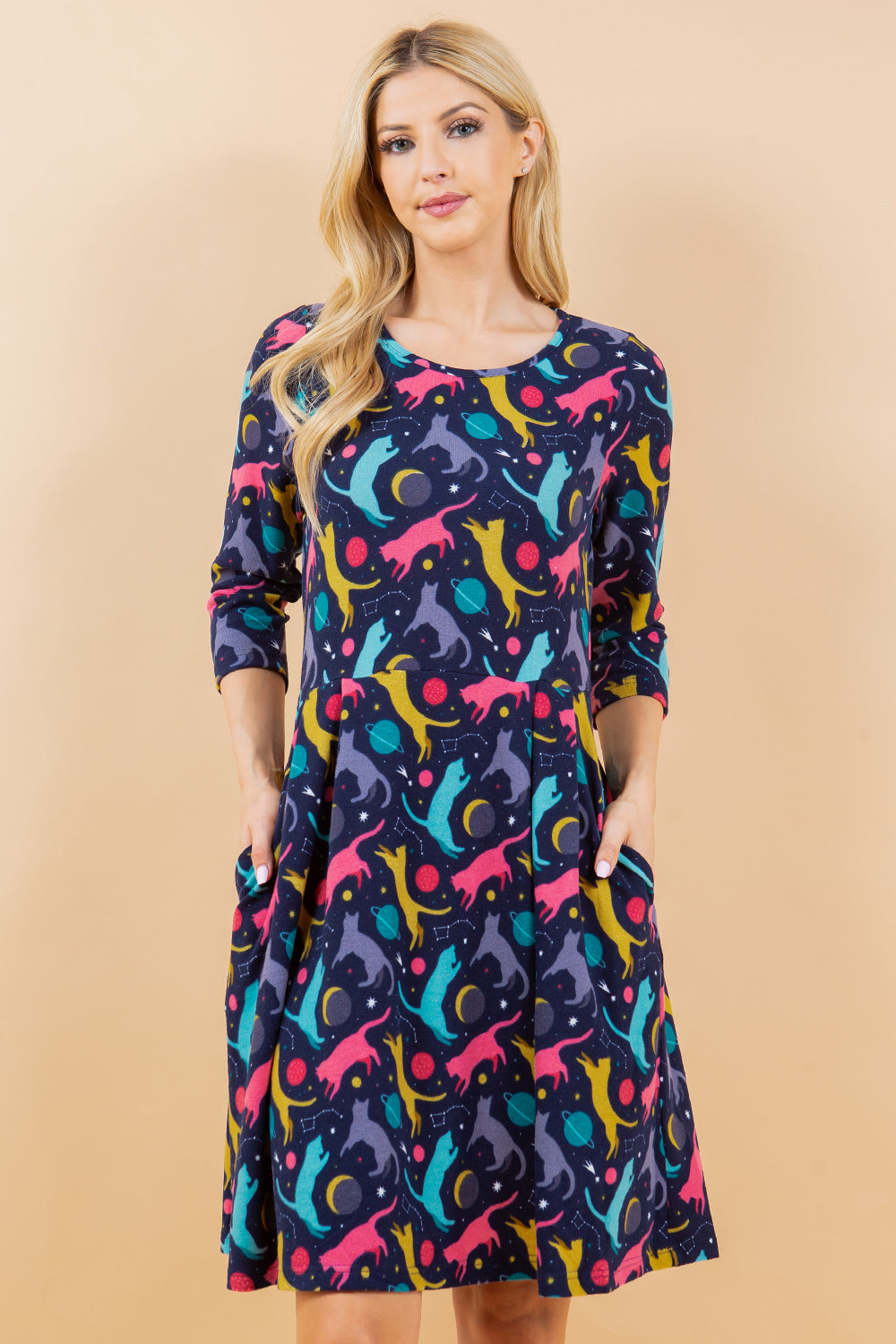 Playful Cat Tunic Dress