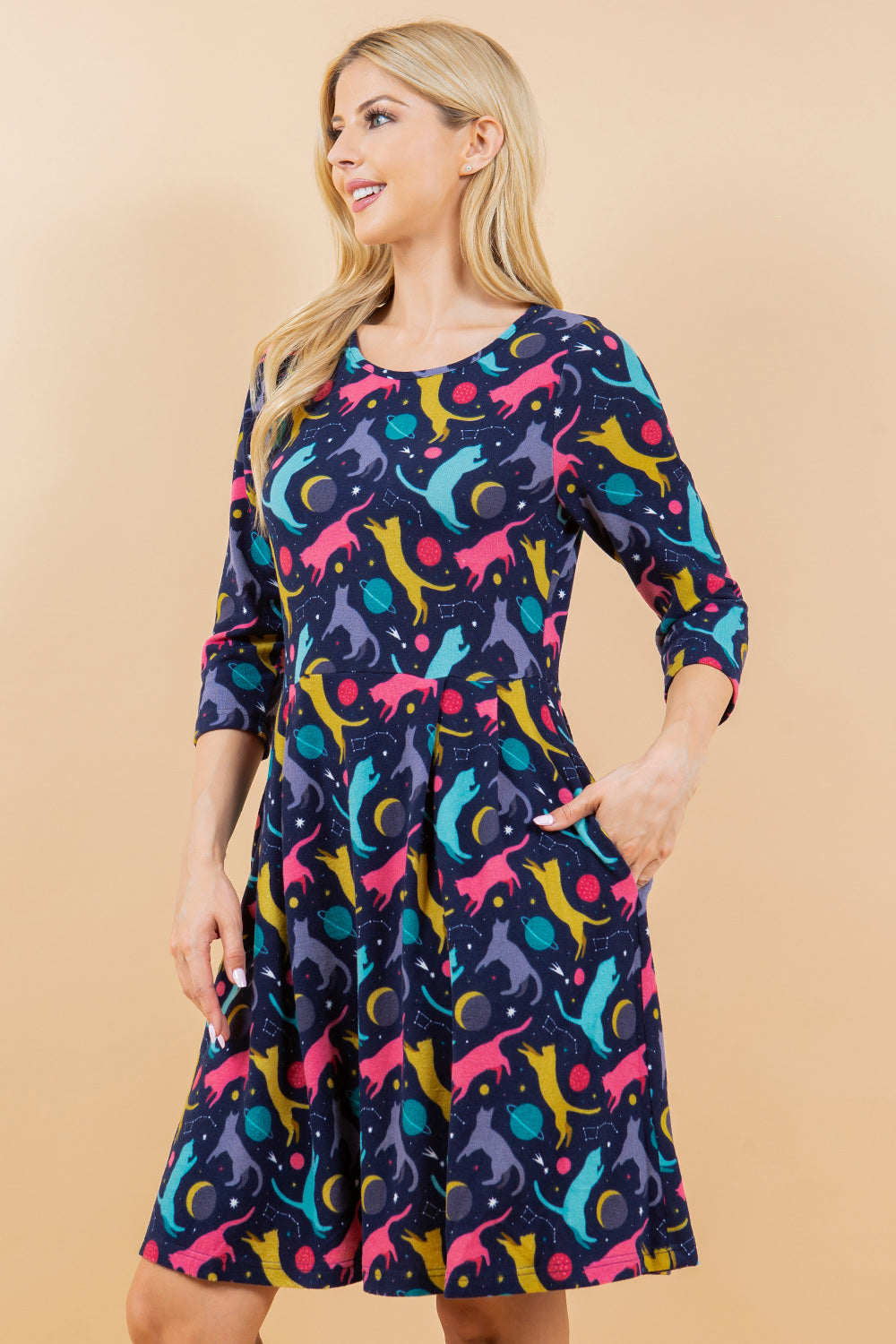 Playful Cat Tunic Dress