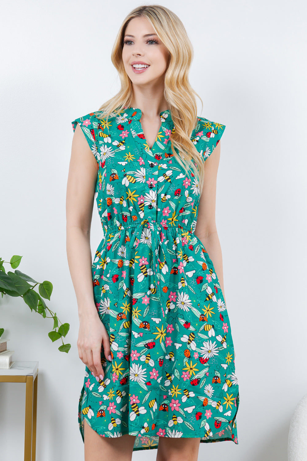 Floral with Colorful Insect dress