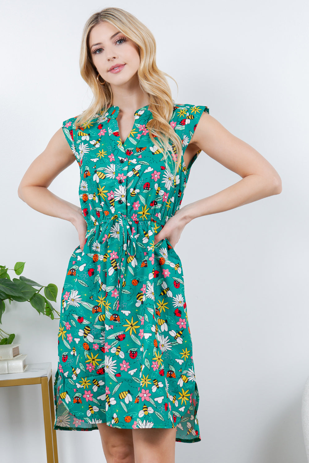 Floral with Colorful Insect dress