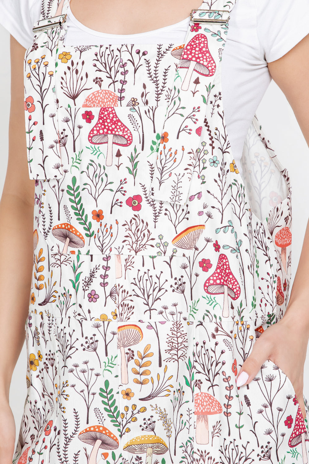 Floral Mushroom Plus Size Overall
